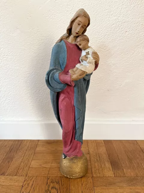 Madonna; Maria mit Jesuskind; Kirche; Heiligenfigur; Mutter Gottes; 33 cm; Gips