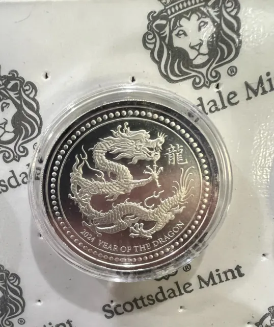 2024 - 2 oz .999 FINE SILVER Samoa Year of the DRAGON SILVER BU Coin