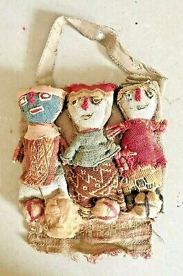 Pre Colombian textile Peruvian Chancay culture burial doll purchased in 1972