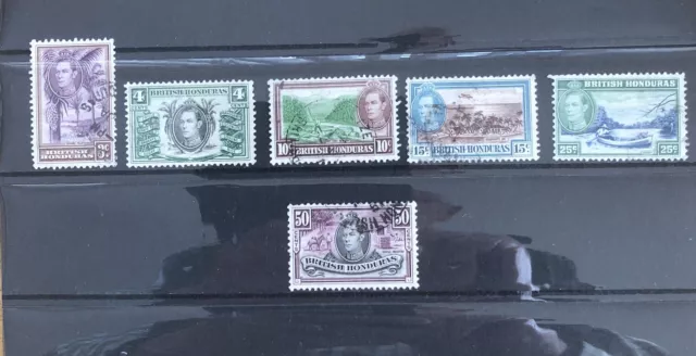 BRITISH HONDURAS KGVI 1938 DEFS. Part Set SG 152,153,155-158 Fine Used