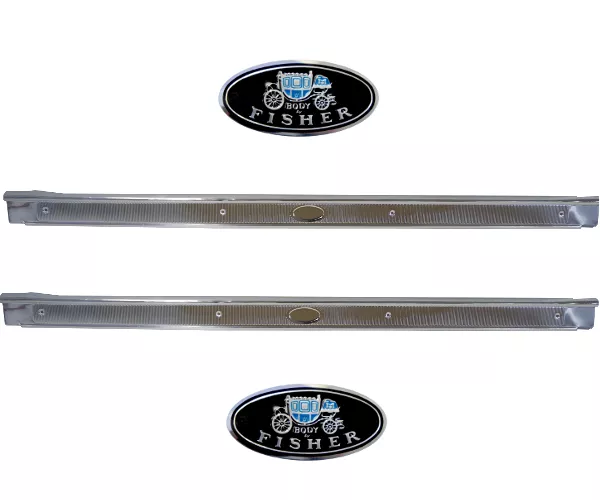 1964~1967 Chevelle El Camino GTO Door Sill Scuff Plates Stainless Pair w/Ribbing