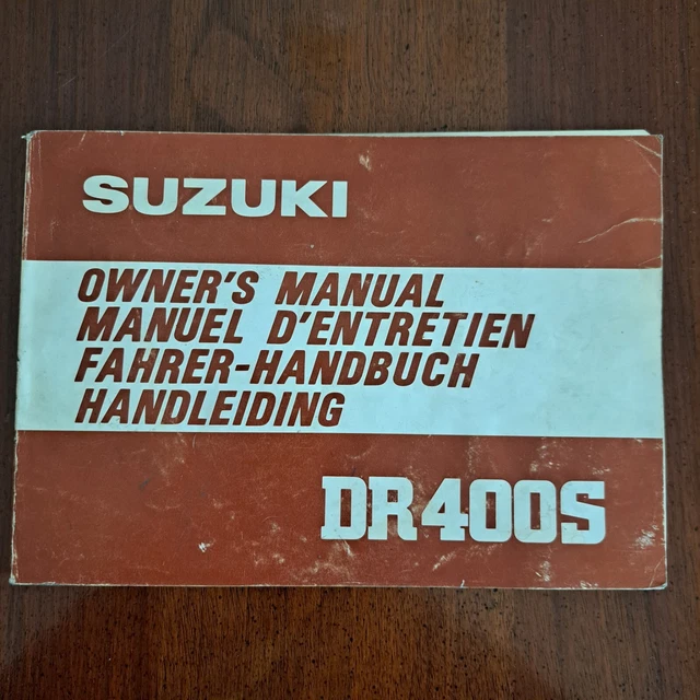 Suzuki Dr 400 s Manuale Uso e manutenzione owner's manual