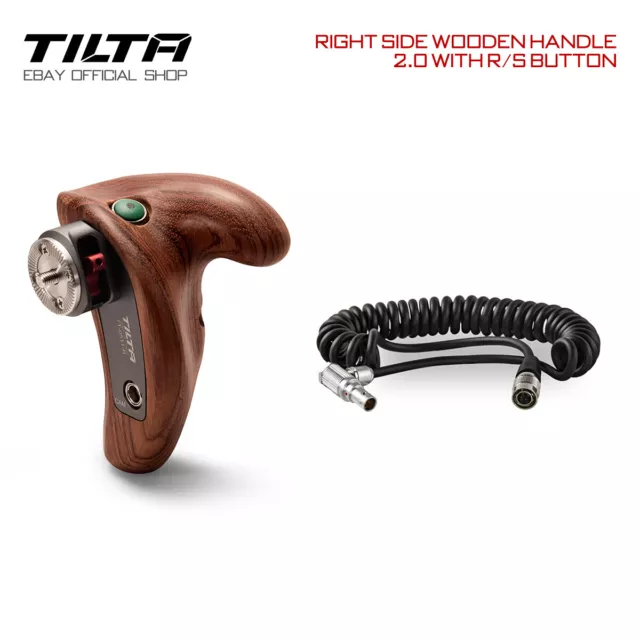 Tilta Right Side Wooden Handle 2.0 W/ R/S Button Cable For DSLR Camera Cage Rig