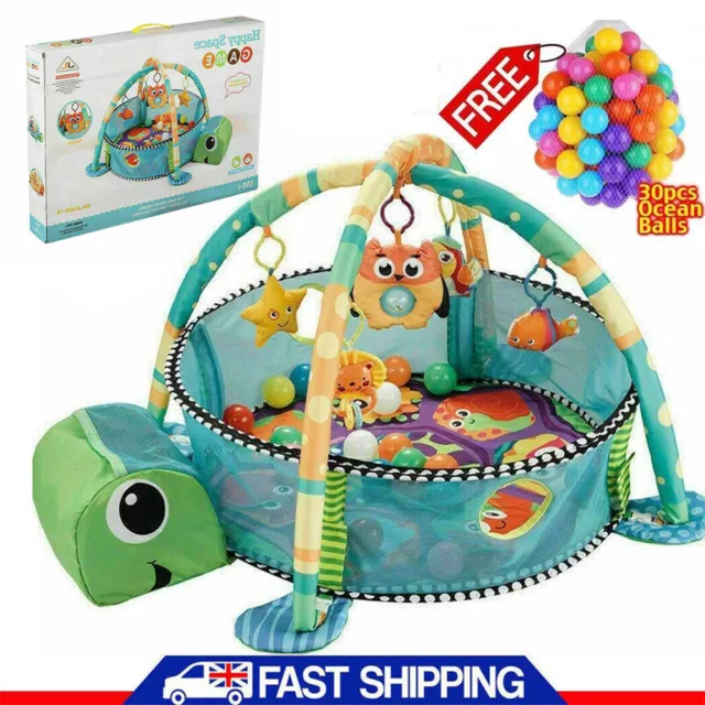 Turtle Baby Gym 3in1 Activity Play Floor Mat with Ball Pit& Toys Playmat Playpen