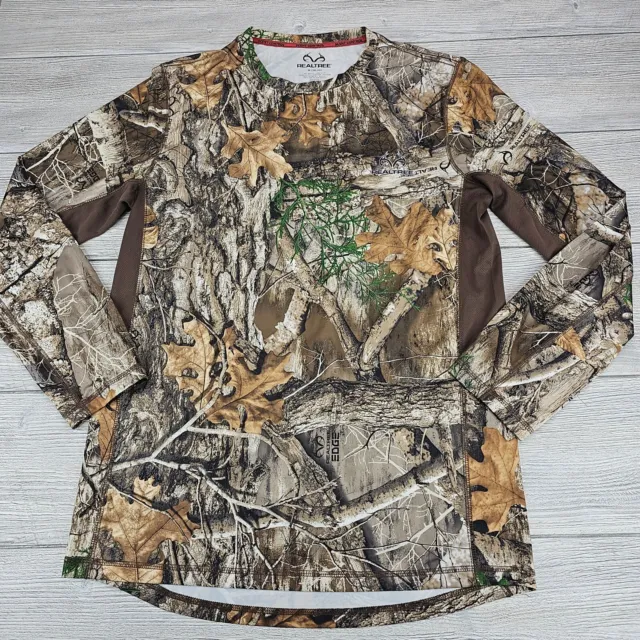 Realtree Camouflage Shirt Mens Sz Medium Long Sleeve Lightweight Mid Layer Hunt