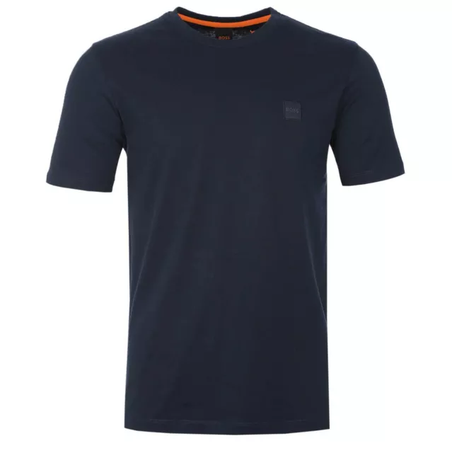 Hugo Boss Mens T-Shirt Tales Crew Neck Logo Branded Jersey BOSS Tee in Dark Blue