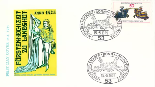 BRD Ersttagsbrief, FDC 844, 500 Jahre LANDSHUTER HOCHZEIT, 15.5.1975, ESST BONN