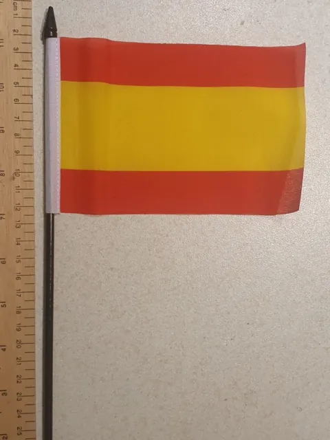 Spain Hand Flag 6x4" 15x10cm Espana Spanish Football Madrid Holiday Bar pub bn