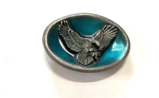 1988 Bergamot Brass Works Belt Buckle with Flying Bald Eagle 3.25 inch