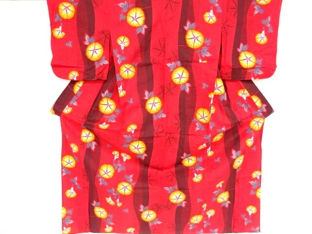 42108# Japanese Kimono / Antique Yukata / Morning Glory