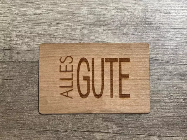 GrußKarte  Holz Geschenk Karte Alles Gute neutrale Holzkarte nachhhaltig