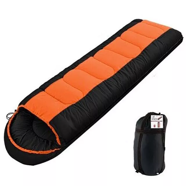 Sac Couchage Été Pour L'Hiver Capuchon Camping Étanche 200X800CM Orange