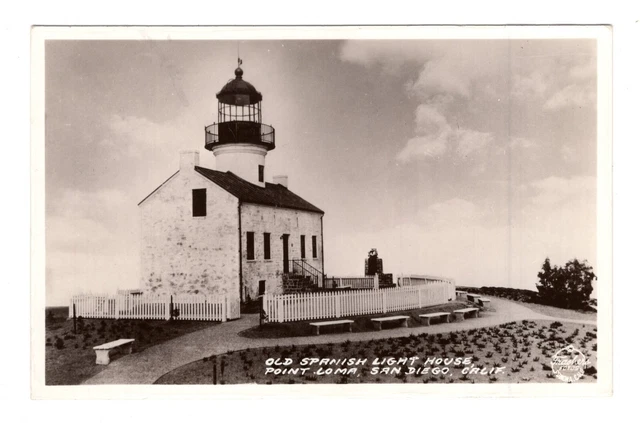 USA - CA California - San Diego - Old Spanish Lighthouse - RPPC Photo Postcard