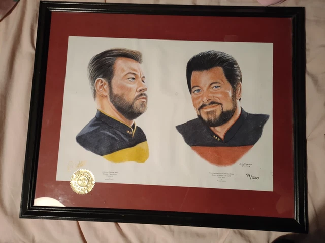 Star Trek Riker Limited Edition Print Signed by Richard Crabtree
