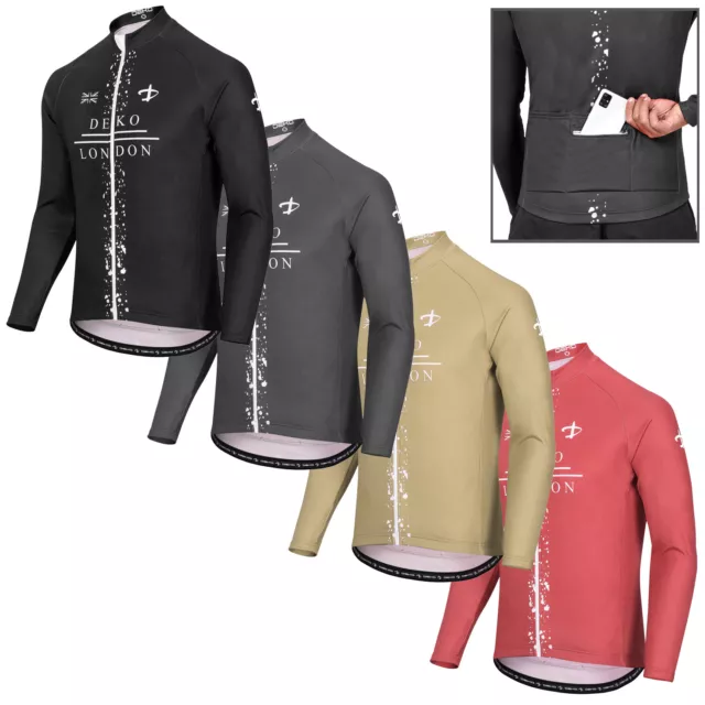 DEKO Long Sleeve Cycling Jersey Thermal Jacket Full Zip Fleece Winter Top