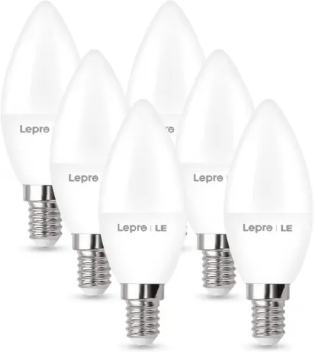 Lepro E14 LED Glühbirne, kleine Edison Schraube Kerze 6 Stück (1er Pack)