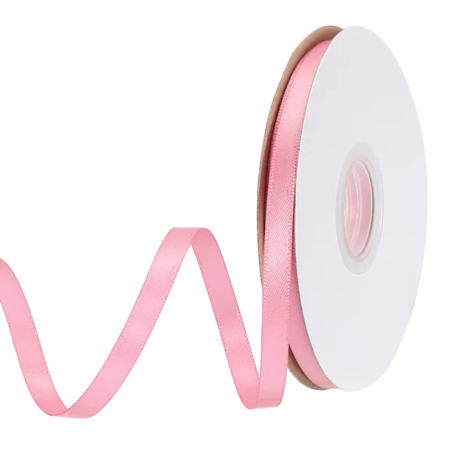 1/4" 25 Yard Double Faced Solid Satin Ribbon Polyester Fabric Light Pink