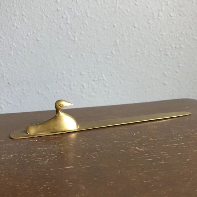 VINTAGE SOLID BRASS Duck Letter Opener 9" Made in Korea 14.99 PicClick
