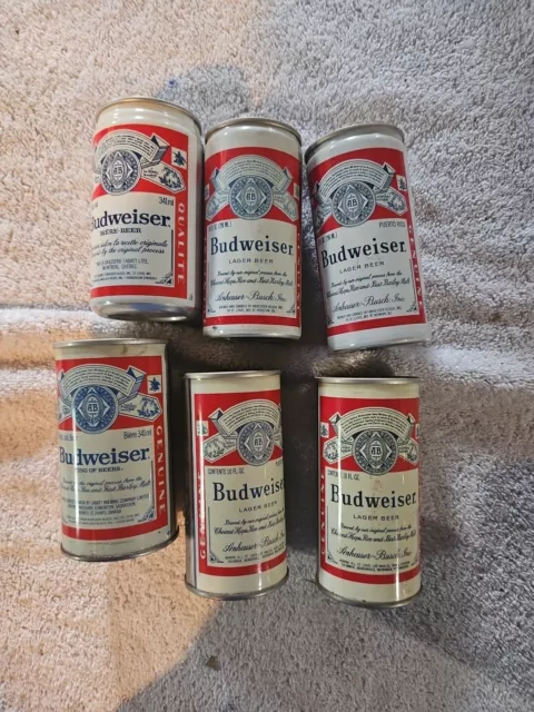 Budweiser Vo Tage Aluminum/Steel Beer Cans Lot 60s 70s EMPTY