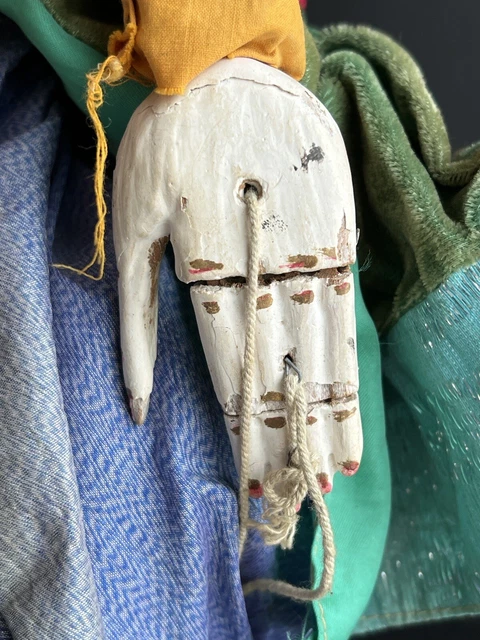 Antique Asian Burmese Folk Art Wooden Puppet Marionette Doll 16