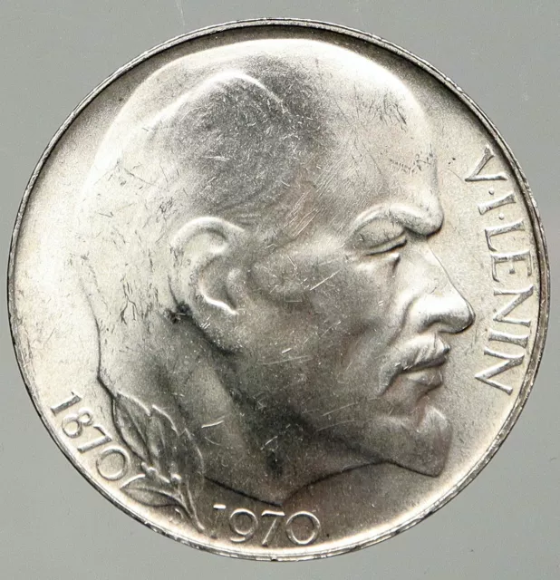1970 CZECHOSLOVAKIA Czech Communist LENIN BIRTH 100Y Silver 50 Korun Coin i92555