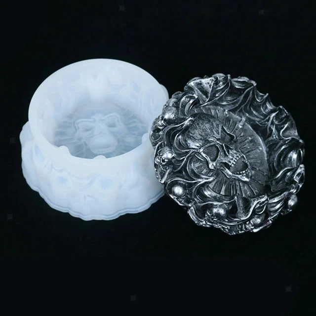 Schädel Aschenbecher Silikon Form für Aschenbecher Handwerk UV Harz Epoxid Formen Schmuck