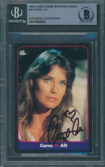 1993 Le Bellissime Masters Cards #30 Carol Alt Signed RC Beckett Authentic BAS