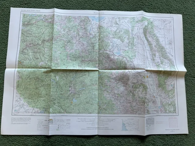 Vintage 1957 US Dept Of Geological Survey Service Mariposa CA Topographical Map