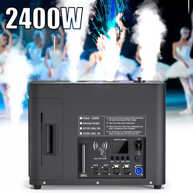 2400W LED RGB Cold Spark Machine Sparkular Funkenmaschine DMX DJ Nebelmaschine