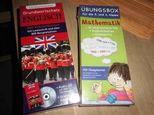 Übungsbox Mathematik 3.+4. Kl., und Grundwortschatz Englisch