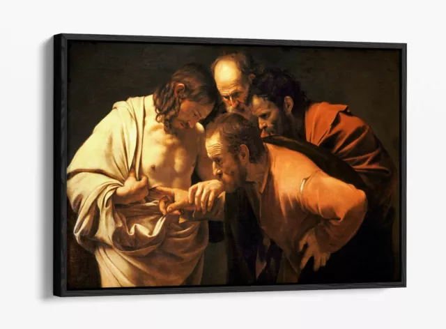 Caravaggio, Incredulity Of Saint Thomas -Floater Effect Framed Canvas Art Print