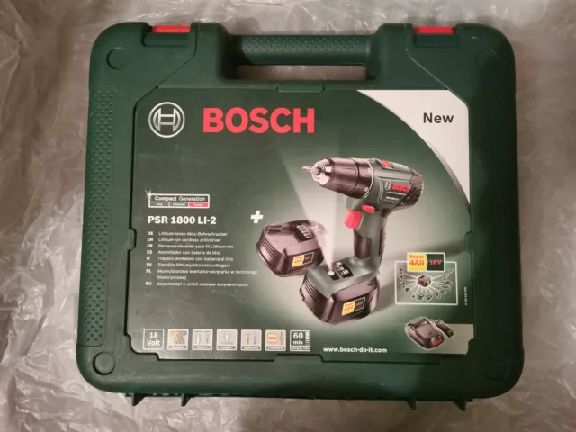 Bosch PSR 1800 LI-2 Koffer mit Ladegerät Grün