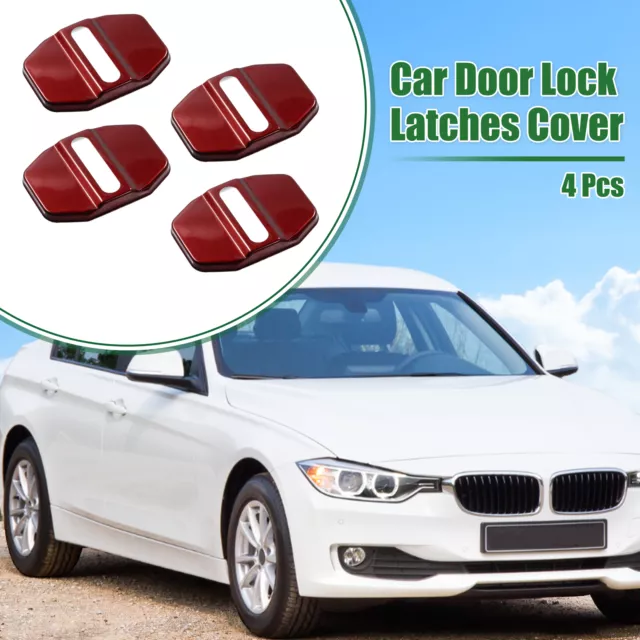4pcs Car Door Latch Lock Cover Protector Fit for BMW 1 Series 2 Series X5 Red