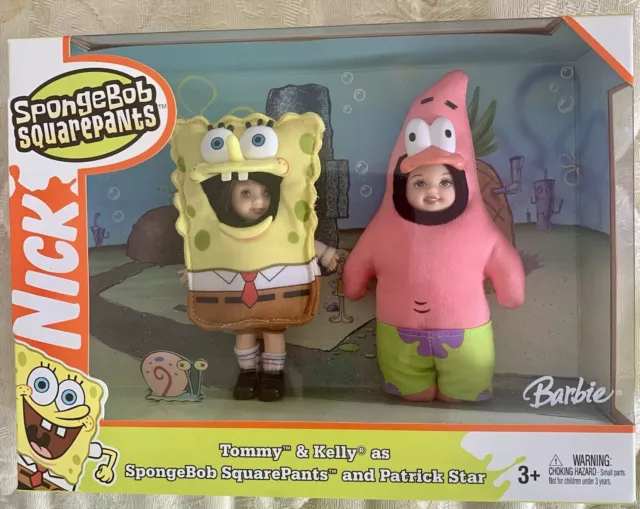 Pantaloni quadrati Barbie Kelly & Tommy come spugna bob Patrick Star Nickelodeon2004 nuovi con scatola