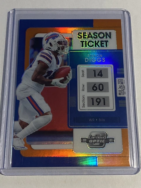 2021 Contenders Optic STEFON DIGGS SEASON TICKET ORANGE PRIZM # /50🔥RARE🔥BILLS