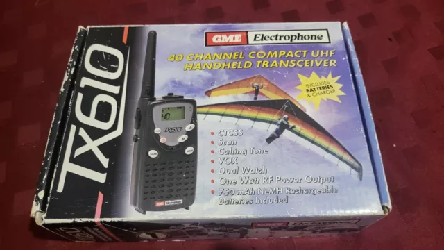 🔹 GME Electrophone TX610 40 Channel Compact UHF Handheld Transceiver Radio