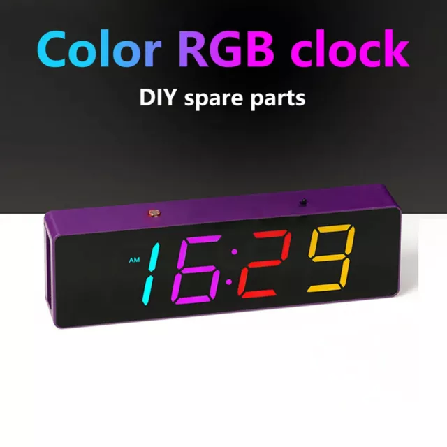 5V DIY Electronic Clock Kits LED Digital RGB Clock Time Temperature Date Display