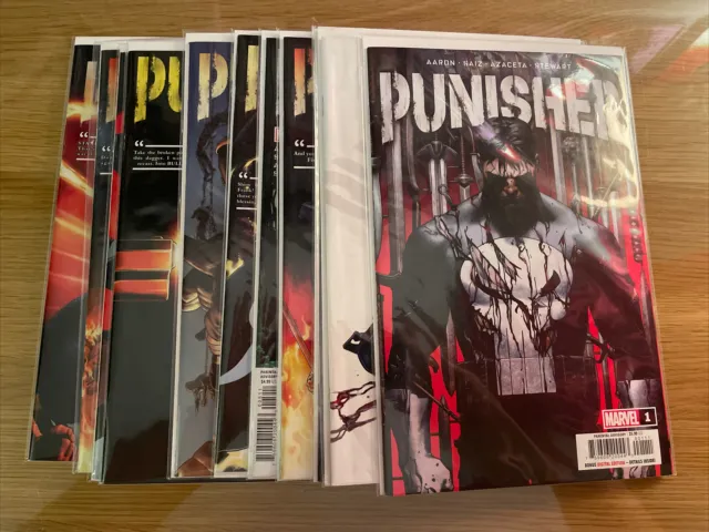 Marvel Comics The Punisher Lot Complete Run 12 Issues Aaron