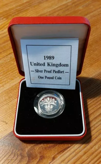 1989 - Silver Proof Piedfort - One Pound Coin - Scottish thistle