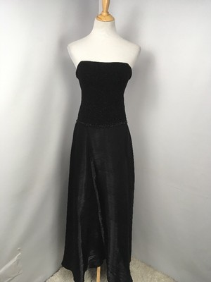 Vintage 80s Black Metallic Sequin Prom Dress Cocktail Party Scott McClintock 6
