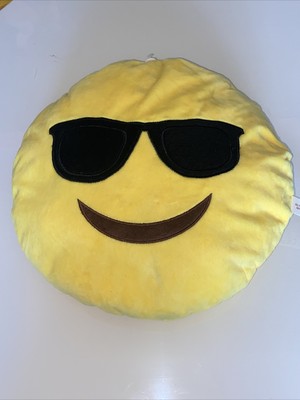 Desire Deluxe Cuscino Emoji Occhiali da Sole Faccia Sorridente Cuscino Emoticon Occhiali da Sole Faccia che Ride Grande Cuscino Decorativo Peluche Emoji Pupazzo Emoji Smile Face Colore Giallo 