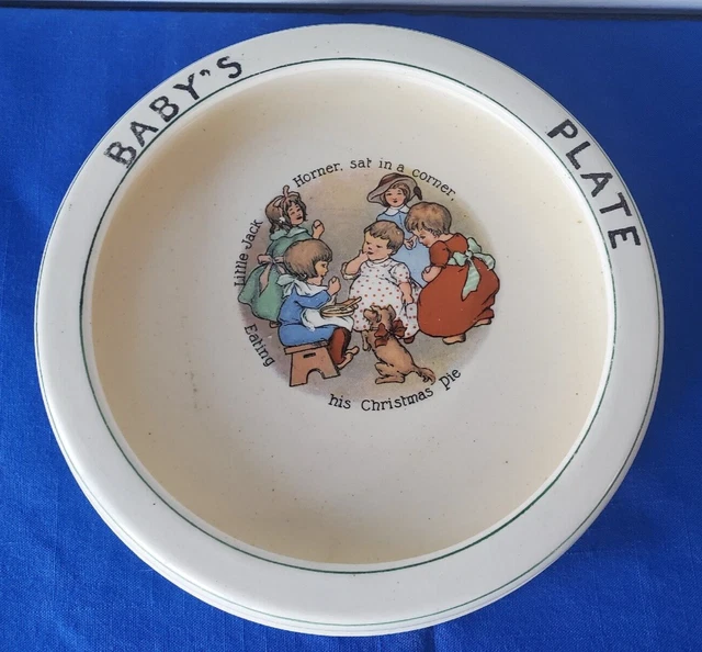 Vintage Roseville Pottery Baby's Plate Jacker Horner Child Serving Bowl Dish