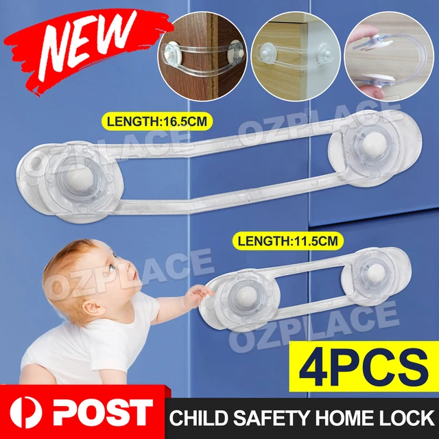 4 Child Toddler Baby Cupboard Cabinet Safety Locks Proof Door Drawer Fridge Kids