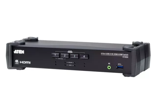 Aten 4 Port USB 3.0 4K HDMI KVMP Switch - supports up to 4096 x 2160 @ 60 Hz