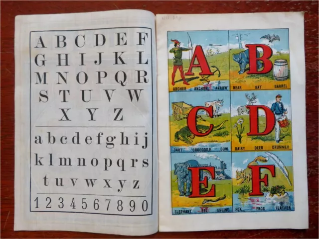 Little Pets Linen ABC Children's Reading Primer c. 1890's McLoughlin linen book 3