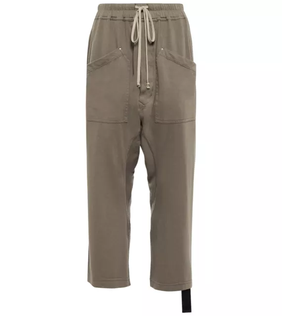 Rick Owens DRKSHDW Cotton Cargo Drop Crotch Cropped Pants - Size L , Color Dust