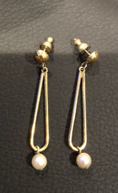 1/20 12k GOLD FILLED TEARDROP POST DANGLE EARRINGS