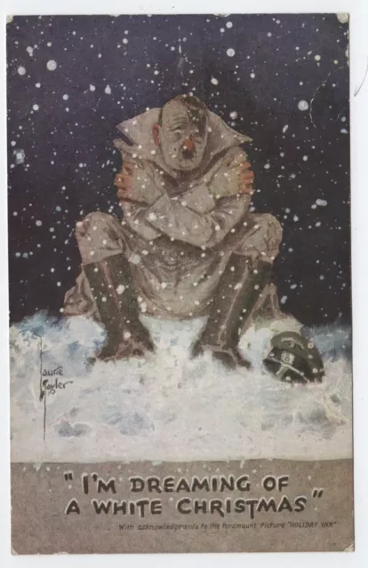 WW2 R Tuck Comic Postcard 1939 1945 Anti Hitler DREAMING OF A WHITE CHRISTMAS