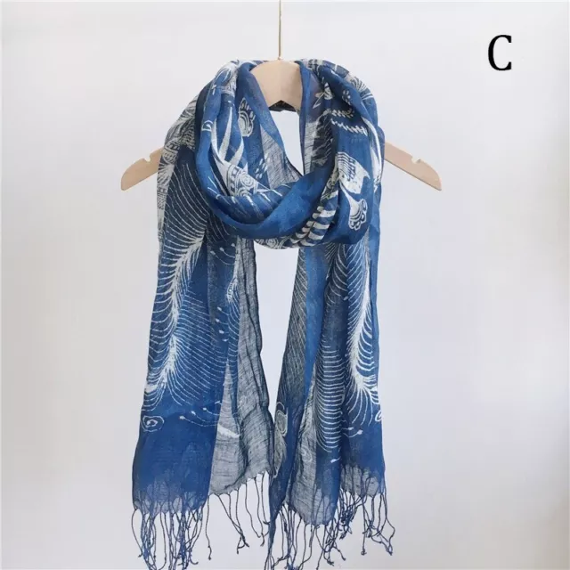 Ladies Linen Blend Tie Dye Scarves Ethnic Style Fashion Shawl Summer Thin Soft