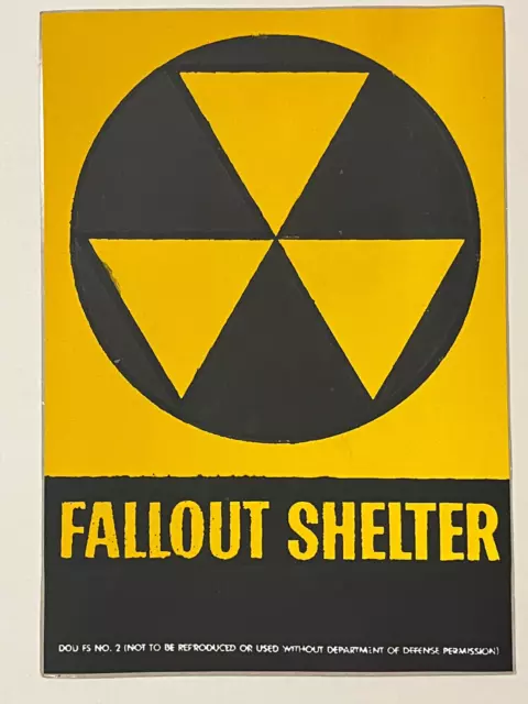 Civil Defense Fallout Shelter Sign Cold War Department of Defense DOD 7" x 10"